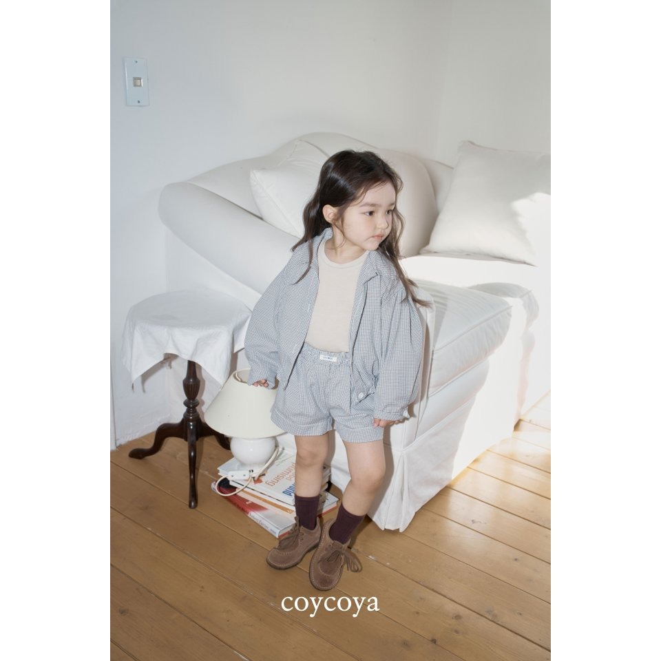 26春 正韓 COYCOYA｜Soft Lounge 輕柔格紋短褲-細節圖3