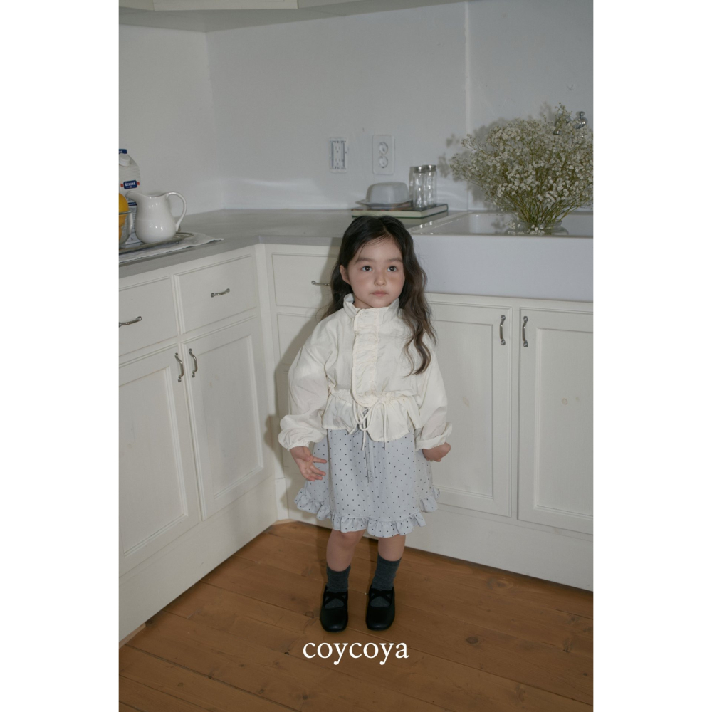 26春 正韓 COYCOYA｜Soft Lounge 波點荷葉邊 及膝裙-細節圖4