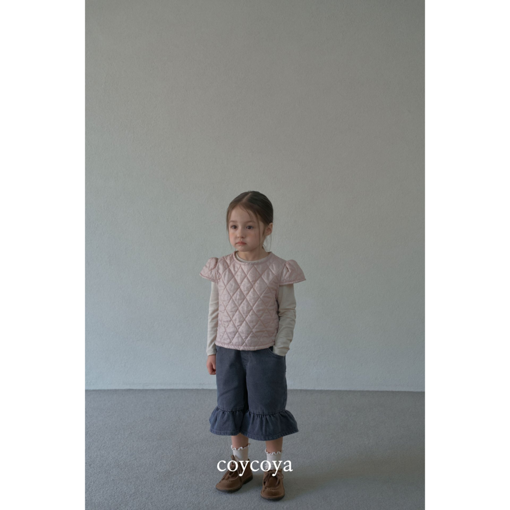 26春 正韓 COYCOYA｜Soft Lounge 荷葉牛仔五分褲-細節圖5