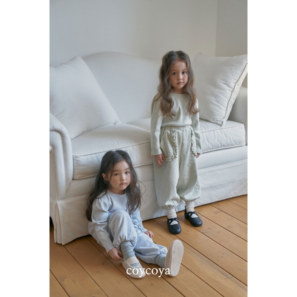 26春 正韓 COYCOYA｜Soft Lounge 鄉村荷葉運動褲-細節圖2