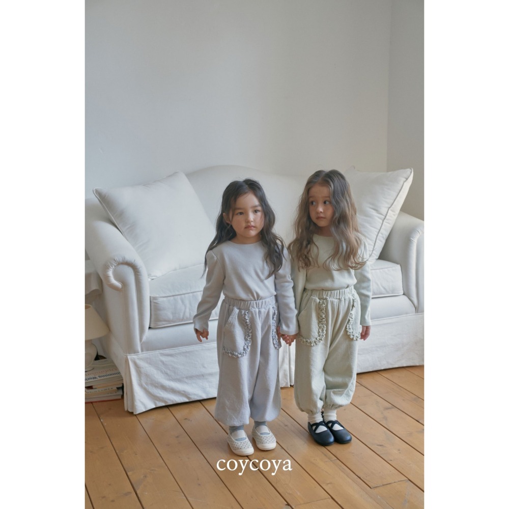 26春 正韓 COYCOYA｜Soft Lounge 鄉村荷葉運動褲-細節圖3