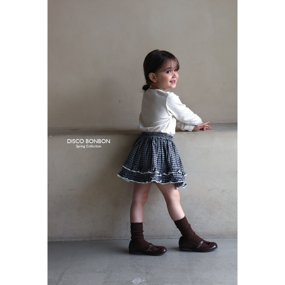 26春 正韓 DISCOBONBON｜Petit Classic｜荷葉邊小圓裙-細節圖7