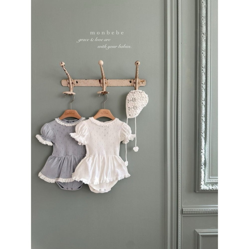 26春 正韓 monbebe 法式壓紋滾邊 包屁衣 baby款 大推-細節圖2