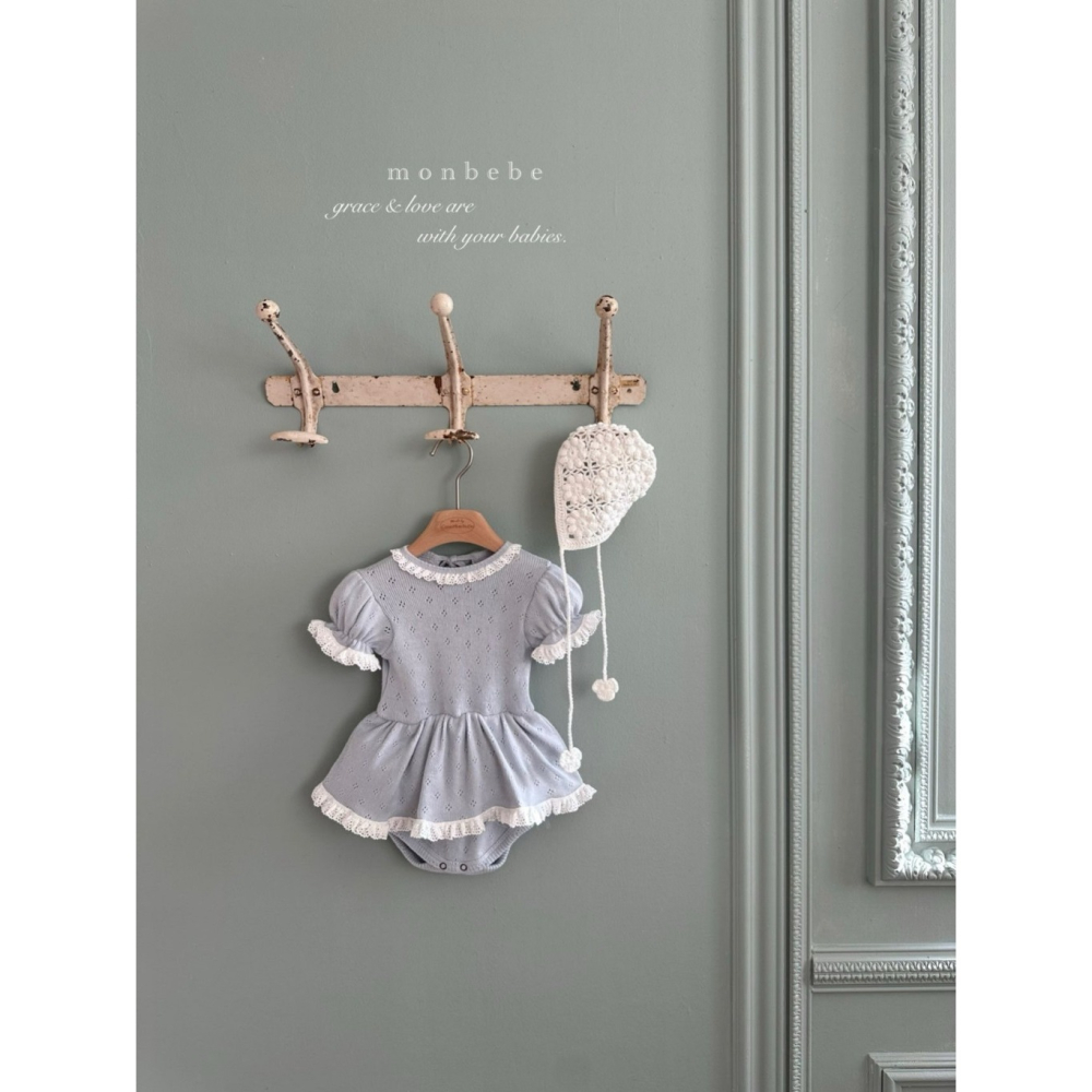 26春 正韓 monbebe 法式壓紋滾邊 包屁衣 baby款 大推-細節圖3