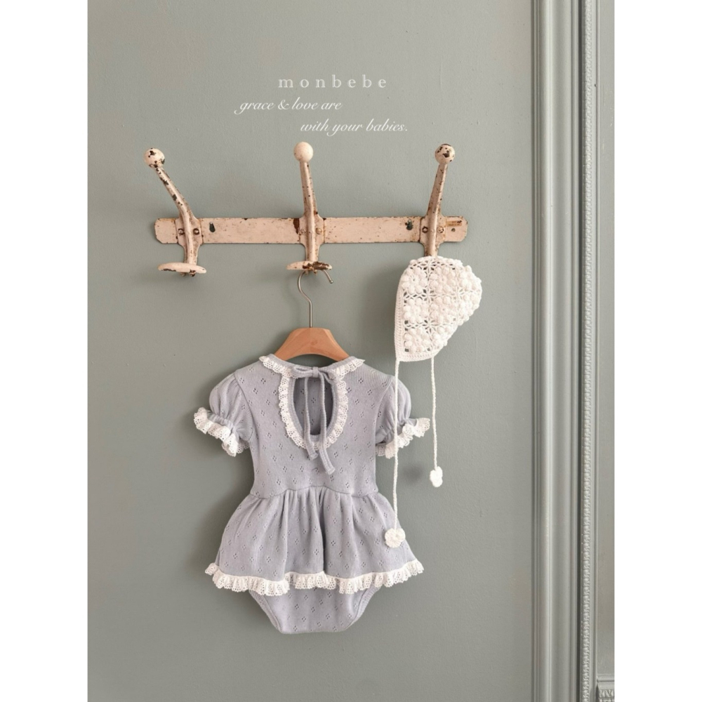 26春 正韓 monbebe 法式壓紋滾邊 包屁衣 baby款 大推-細節圖4