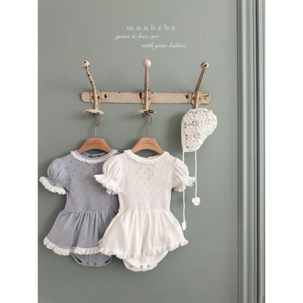 26春 正韓 monbebe 法式壓紋滾邊 包屁衣 baby款 大推-細節圖6