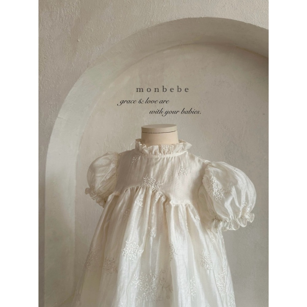 26夏 正韓 monbebe 高級立領刺繡 洋裝 幼童、Mom款-細節圖4