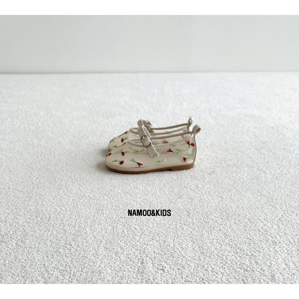 26春 正韓 Namoo 質感刺繡花花 平底鞋-細節圖4