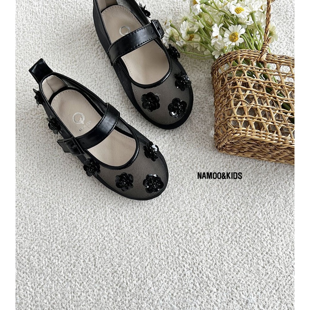 26春 正韓 Namoo 高級亮片雕花 平底鞋 大推黑-細節圖4