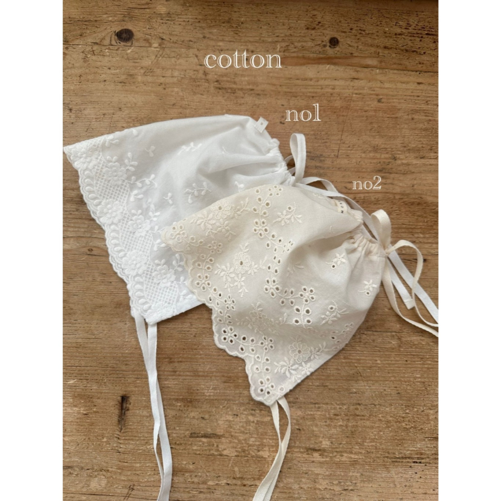 26春 正韓 monbebe  質感蕾絲 綁帶帽 baby款-細節圖6