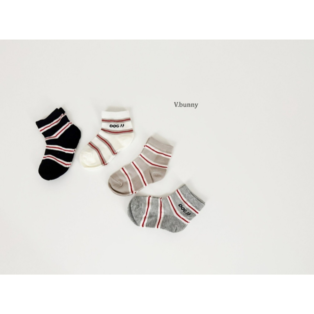 正韓 V.bunny 條紋短襪（四雙一組）-細節圖2