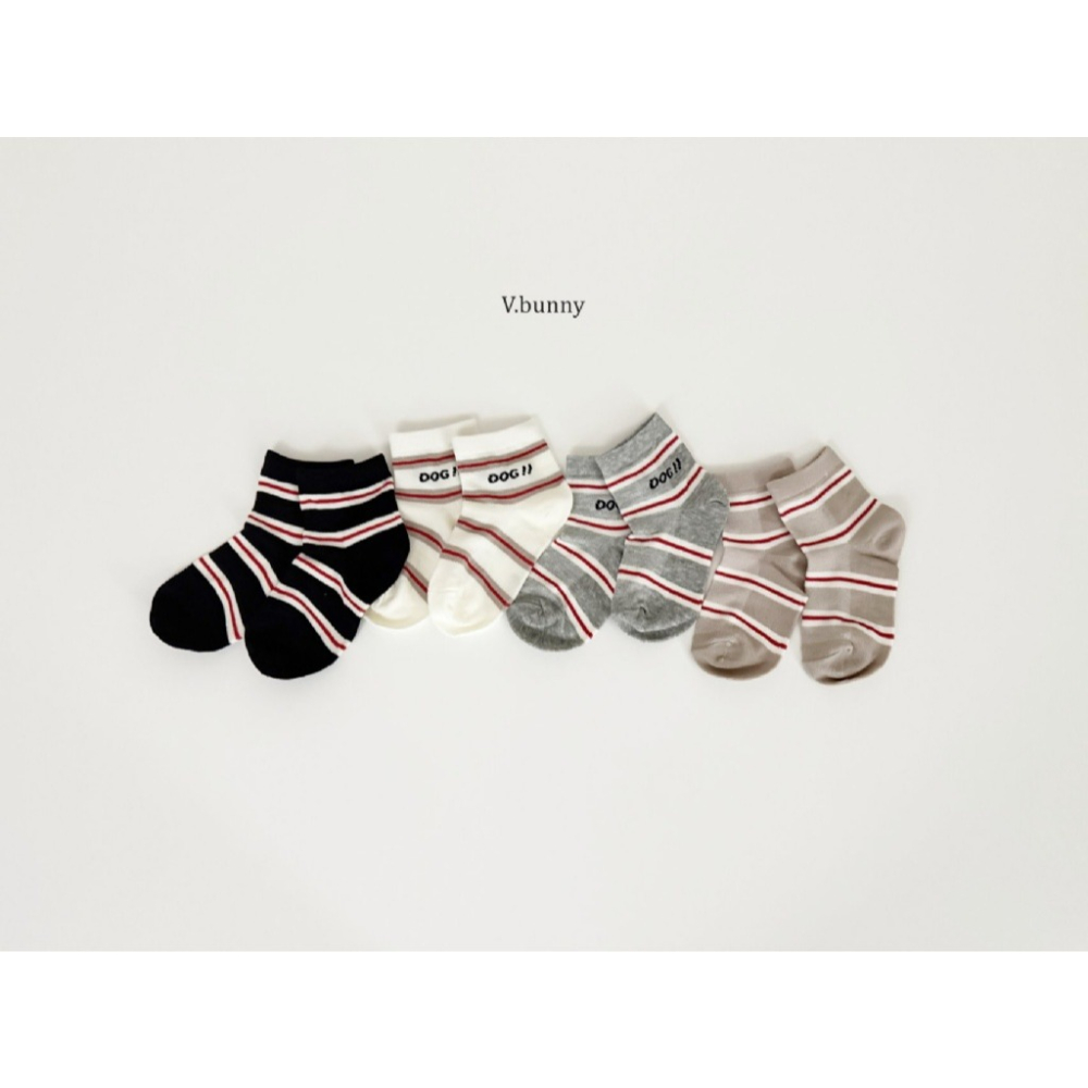 正韓 V.bunny 條紋短襪（四雙一組）-細節圖3