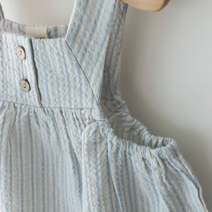 26春 正韓 LEMONADE｜Little Sailor｜直條木釦 包屁衣-細節圖3