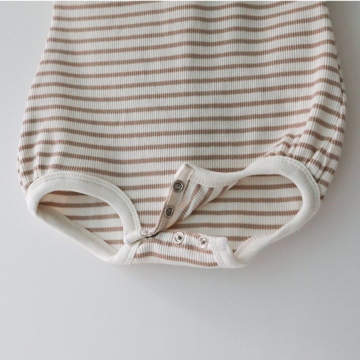 26春 正韓 LEMONADE｜Little Sailor｜條紋木釦 包屁衣-細節圖5