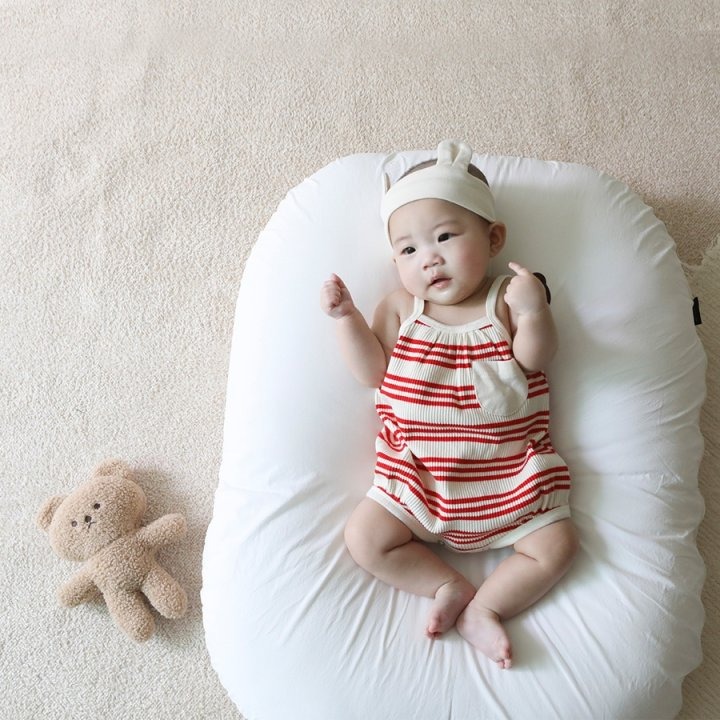 26春 正韓 LEMONADE｜Little Sailor｜夏日條紋 包屁衣-細節圖2