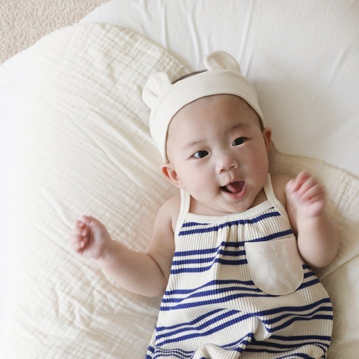 26春 正韓 LEMONADE｜Little Sailor｜夏日條紋 包屁衣-細節圖5