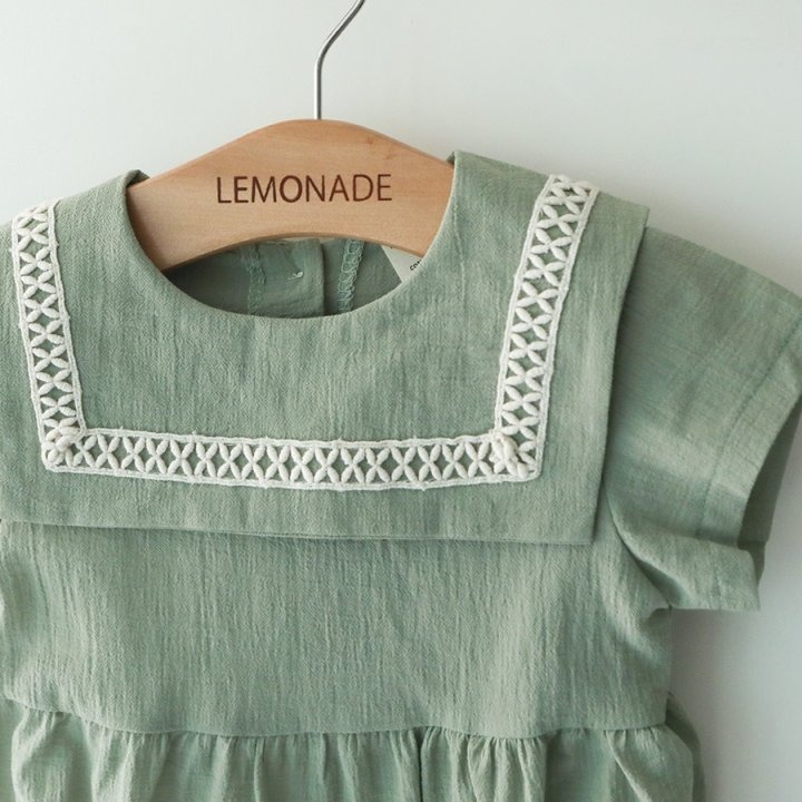 26春 正韓 LEMONADE｜Little Sailor｜溫柔刺繡 包屁衣-細節圖5