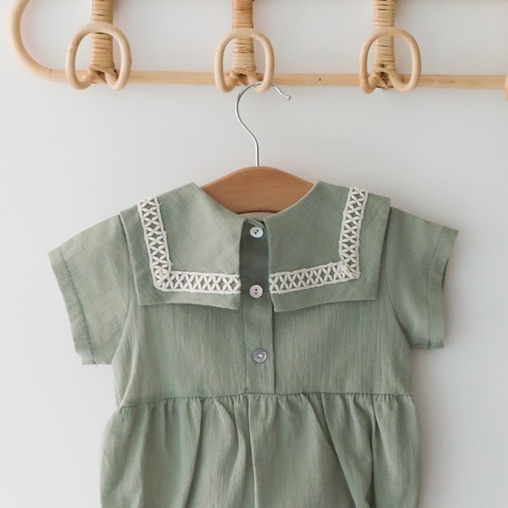 26春 正韓 LEMONADE｜Little Sailor｜溫柔刺繡 包屁衣-細節圖6