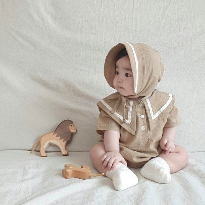 26春 正韓 LEMONADE｜Little Sailor｜學院大翻領 包屁衣-細節圖2