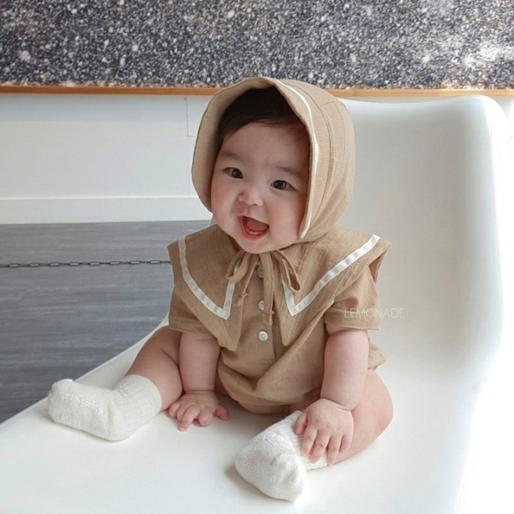 26春 正韓 LEMONADE｜Little Sailor｜學院大翻領 包屁衣-細節圖3