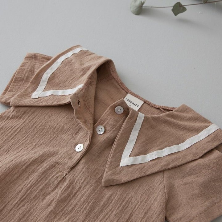 26春 正韓 LEMONADE｜Little Sailor｜學院大翻領 包屁衣-細節圖5