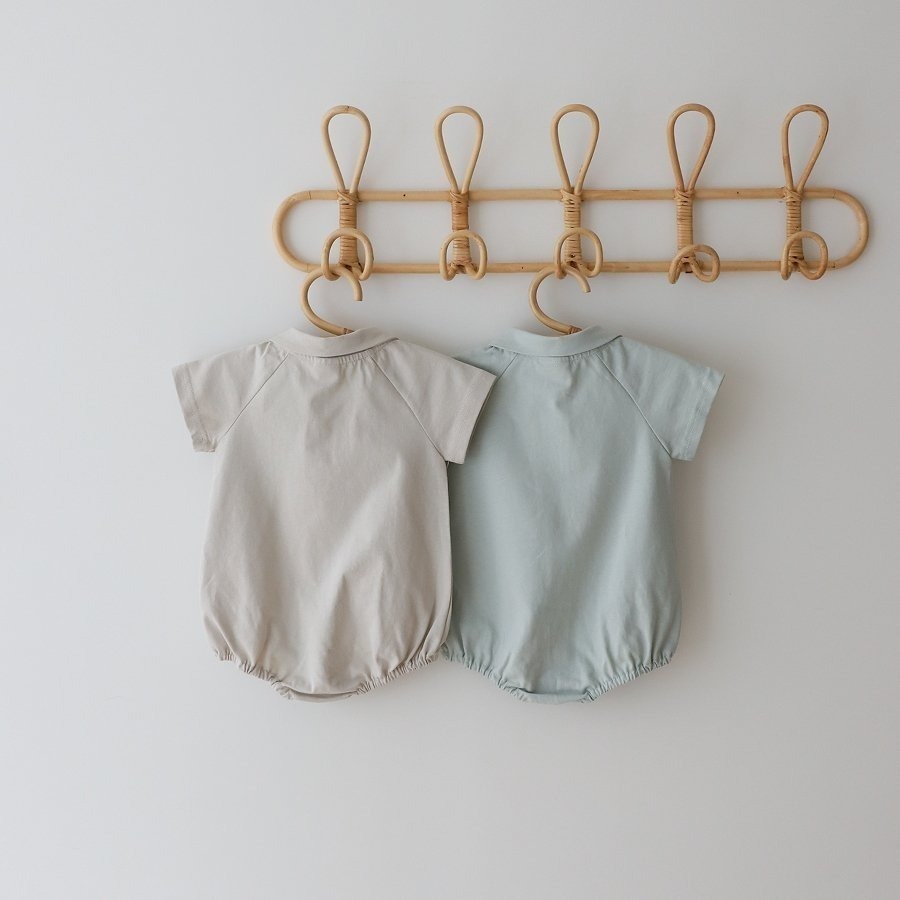 26春 正韓 LEMONADE｜Little Sailor｜簡約木釦 包屁衣-細節圖6