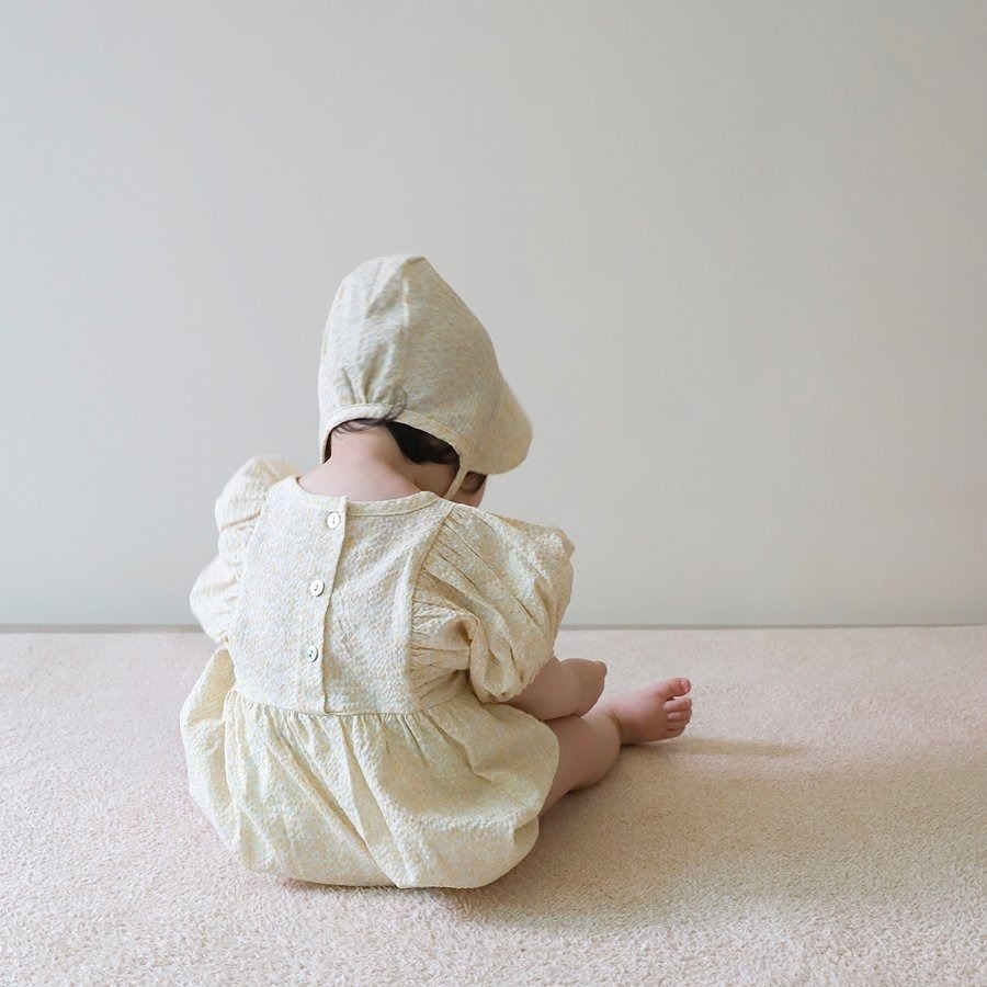 26春 正韓 LEMONADE｜Little Sailor｜低調花紋 包屁衣-細節圖4