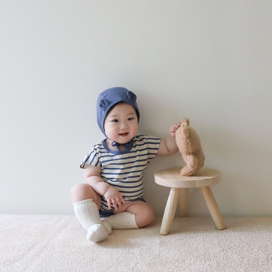 26春 正韓 LEMONADE｜Little Sailor｜可愛小熊 包屁衣-細節圖2