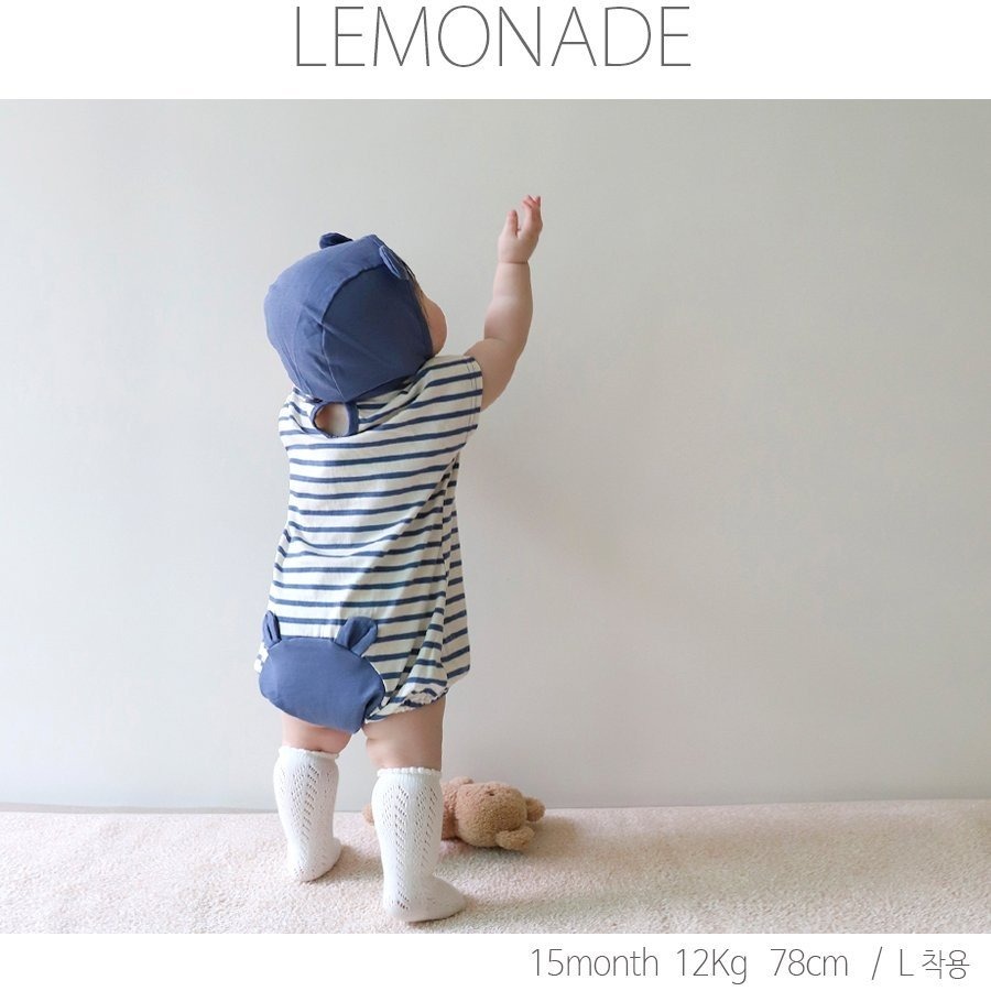 26春 正韓 LEMONADE｜Little Sailor｜可愛小熊 包屁衣-細節圖3