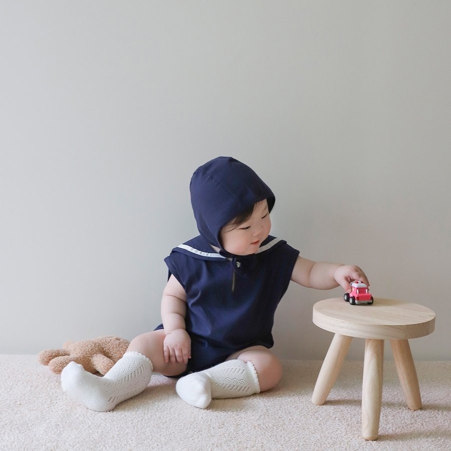 26春 正韓 LEMONADE｜Little Sailor｜經典海軍風 包屁衣-細節圖3