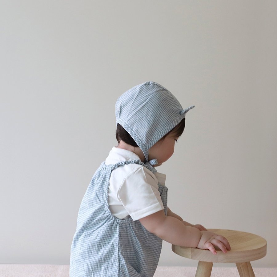 26春 正韓 LEMONADE｜Little Sailor｜清新小格紋 包屁衣 大推款-細節圖3