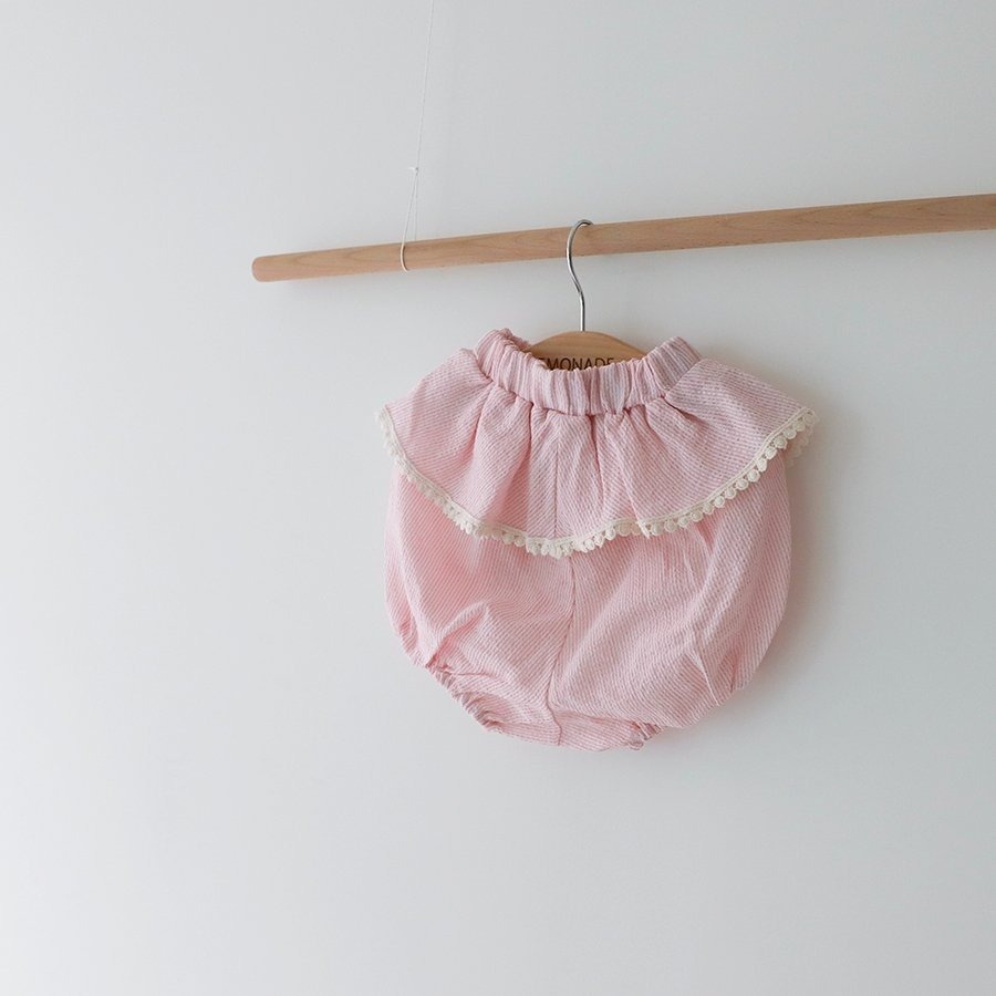 26春 正韓 LEMONADE｜Little Sailor｜蕾絲滾邊 燈籠褲-細節圖2