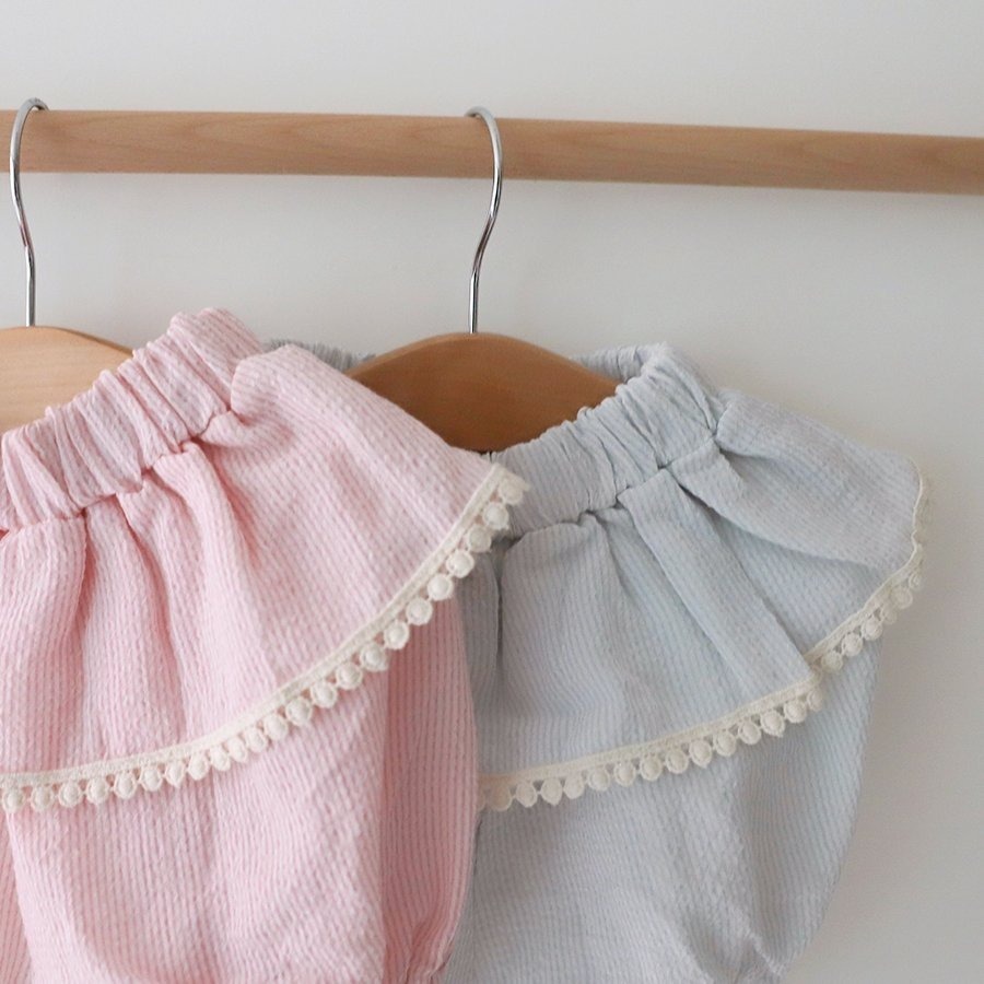 26春 正韓 LEMONADE｜Little Sailor｜蕾絲滾邊 燈籠褲-細節圖4