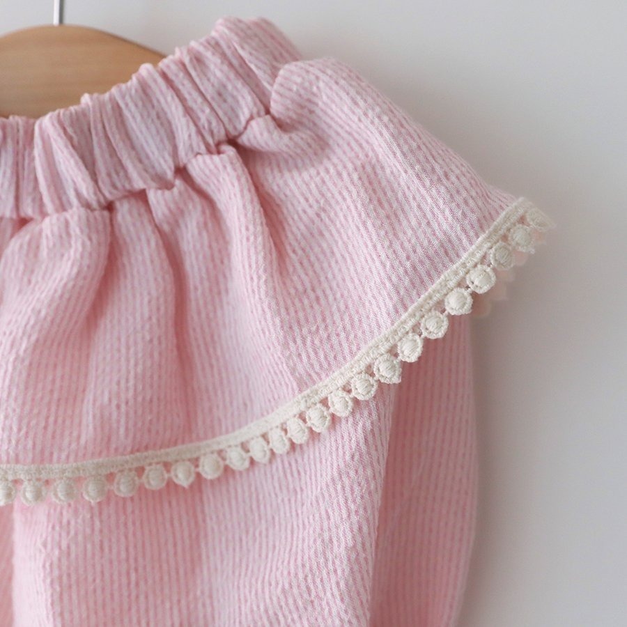 26春 正韓 LEMONADE｜Little Sailor｜蕾絲滾邊 燈籠褲-細節圖5