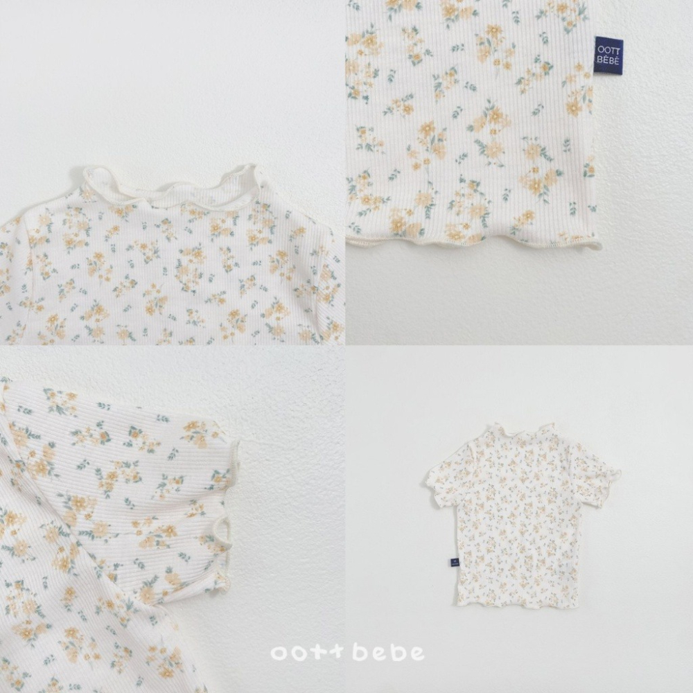 26夏 正韓 OOTTBEBe｜Soft Daily｜花花木耳邊上衣-細節圖6