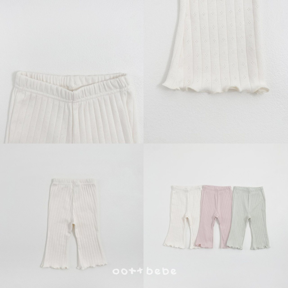 26夏 正韓 OOTTBEBe｜Soft Daily｜壓紋木耳邊 微喇叭褲-細節圖5