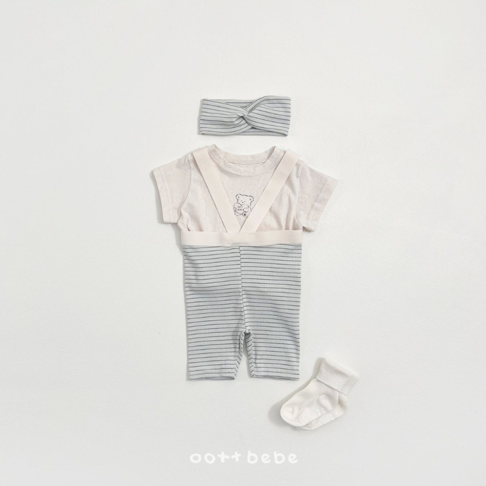 26夏 正韓 OOTTBEBe｜Soft Daily｜條紋吊帶褲 baby款-細節圖3