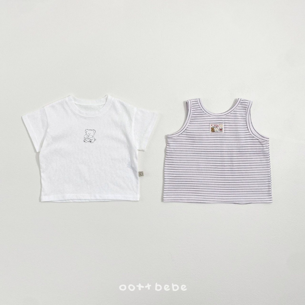 26夏 正韓 OOTTBEBe｜Soft Daily｜簡約素色T（無袖+短袖組合） 幼童款-細節圖3