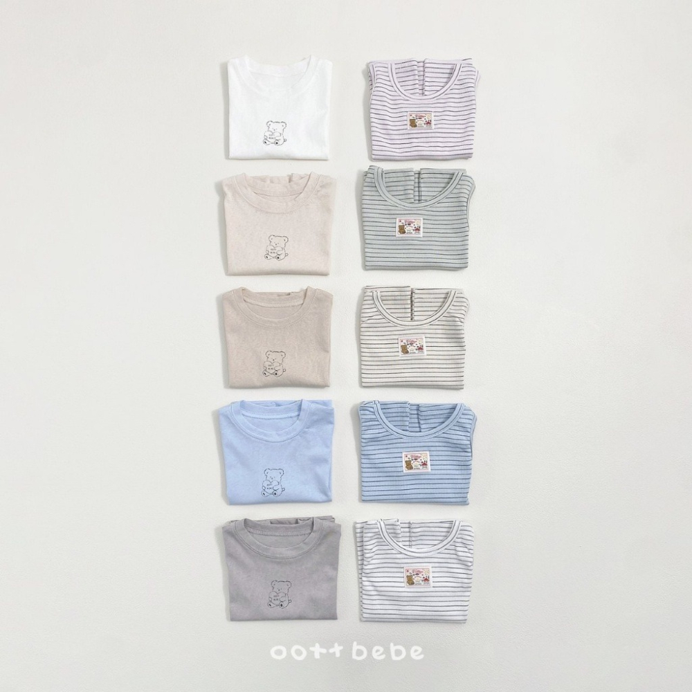 26夏 正韓 OOTTBEBe｜Soft Daily｜簡約素色T（無袖+短袖組合） 幼童款-細節圖9