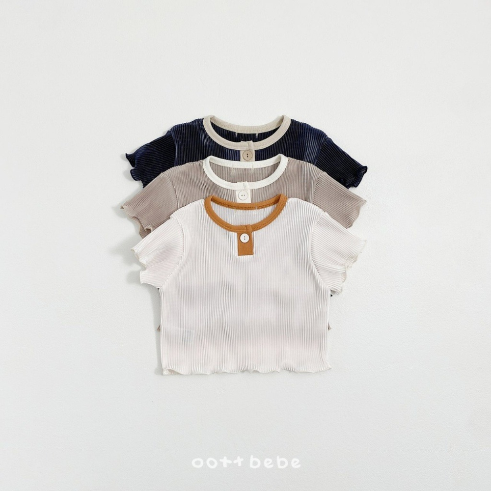 26夏 正韓 OOTTBEBe｜Soft Daily｜皺皺壓紋 光澤套裝  baby款-細節圖2