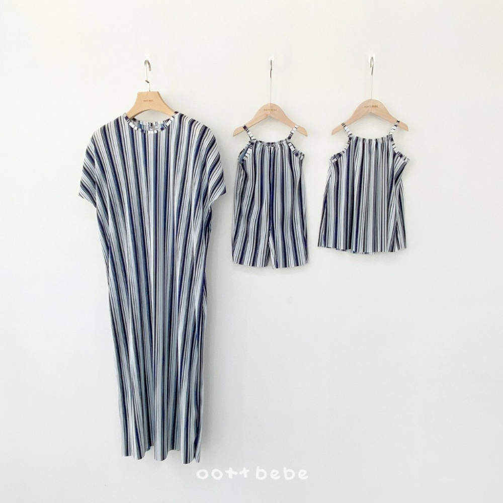 26夏 正韓 OOTTBEBe｜Soft Daily｜皺皺直條 細肩帶連身褲 幼童款-細節圖6
