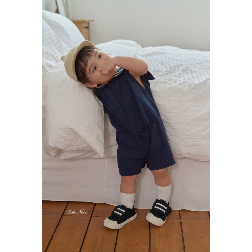 26夏 正韓 BEBENINE｜Milk Beige 海軍領 連身褲 baby款-細節圖3