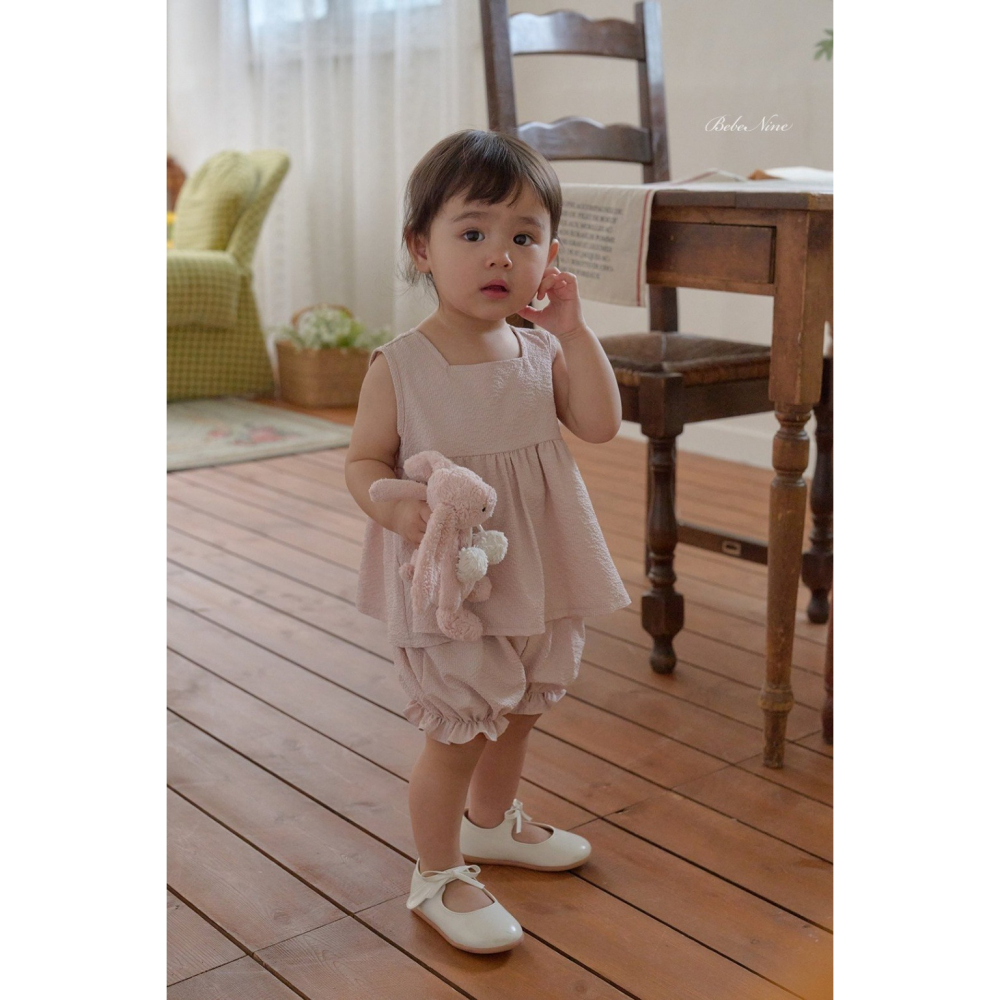 26夏 正韓 BEBENINE｜Milk Beige  日常燈籠褲套裝 baby款-細節圖2