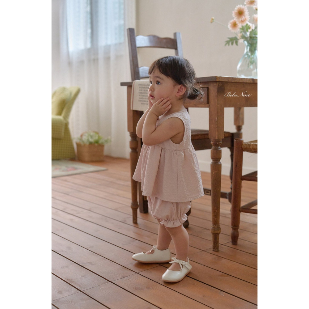 26夏 正韓 BEBENINE｜Milk Beige  日常燈籠褲套裝 baby款-細節圖3