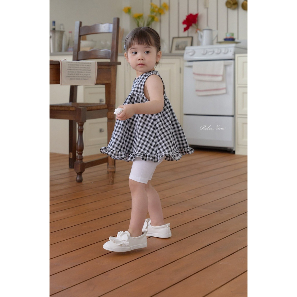 26夏 正韓 BEBENINE｜Milk Beige 經典格紋 傘狀無袖上衣-細節圖5