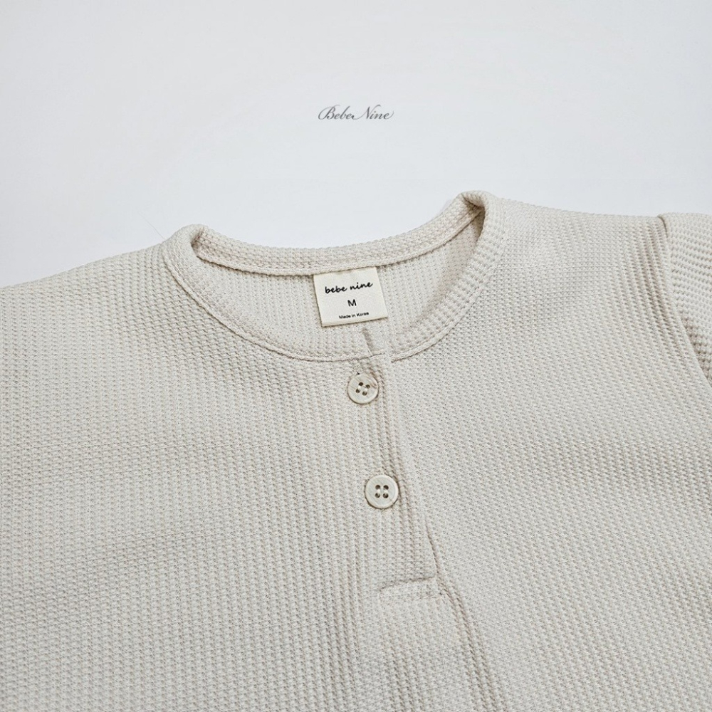 26夏 正韓 BEBENINE｜Milk Beige 舒適華夫格 短袖套裝-細節圖5