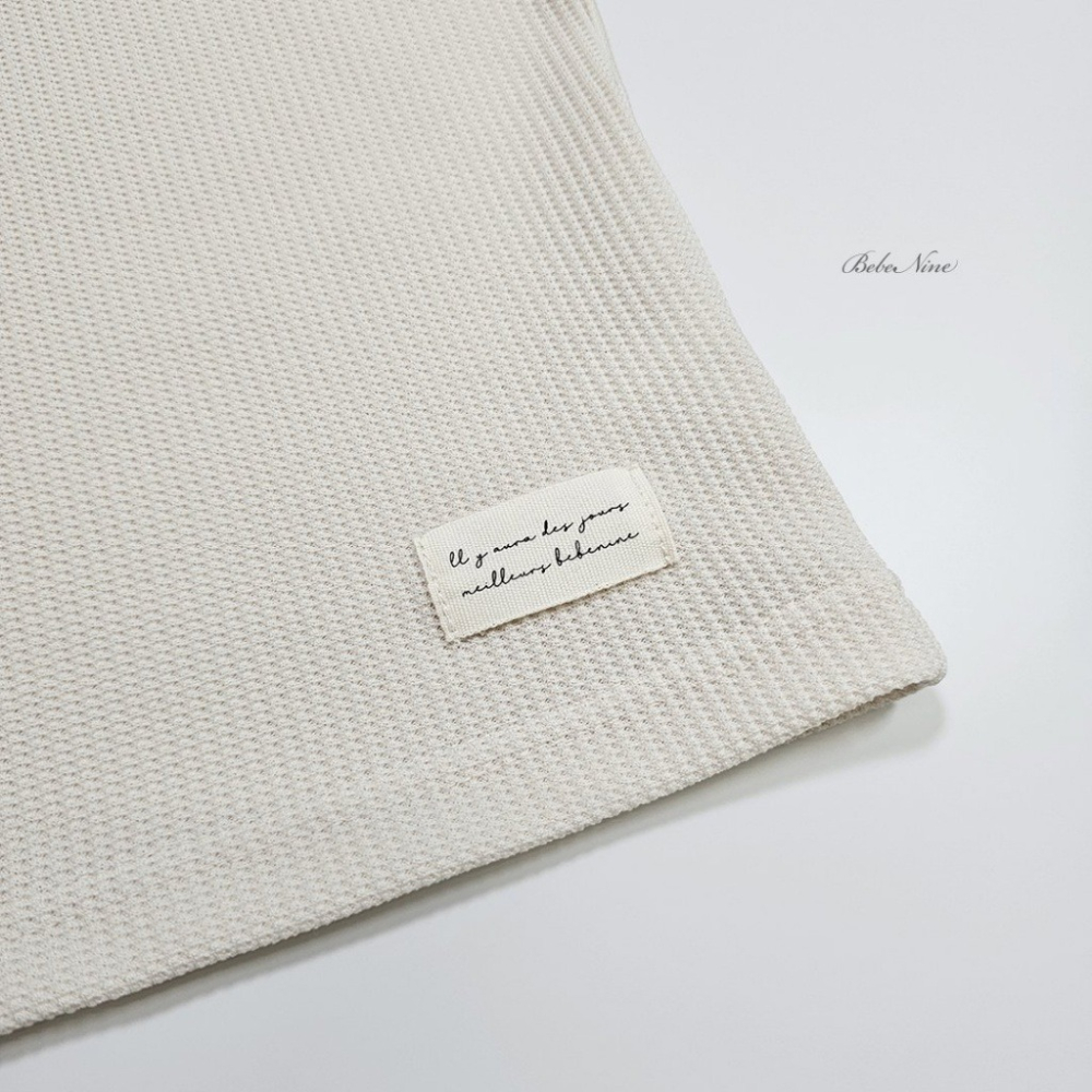 26夏 正韓 BEBENINE｜Milk Beige 舒適華夫格 短袖套裝-細節圖6