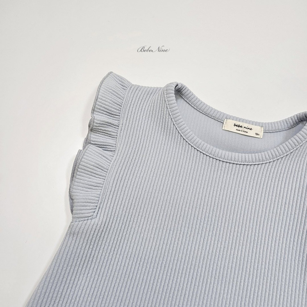 26夏 正韓 BEBENINE｜Milk Beige 坑條荷葉邊 連身褲 baby款-細節圖5