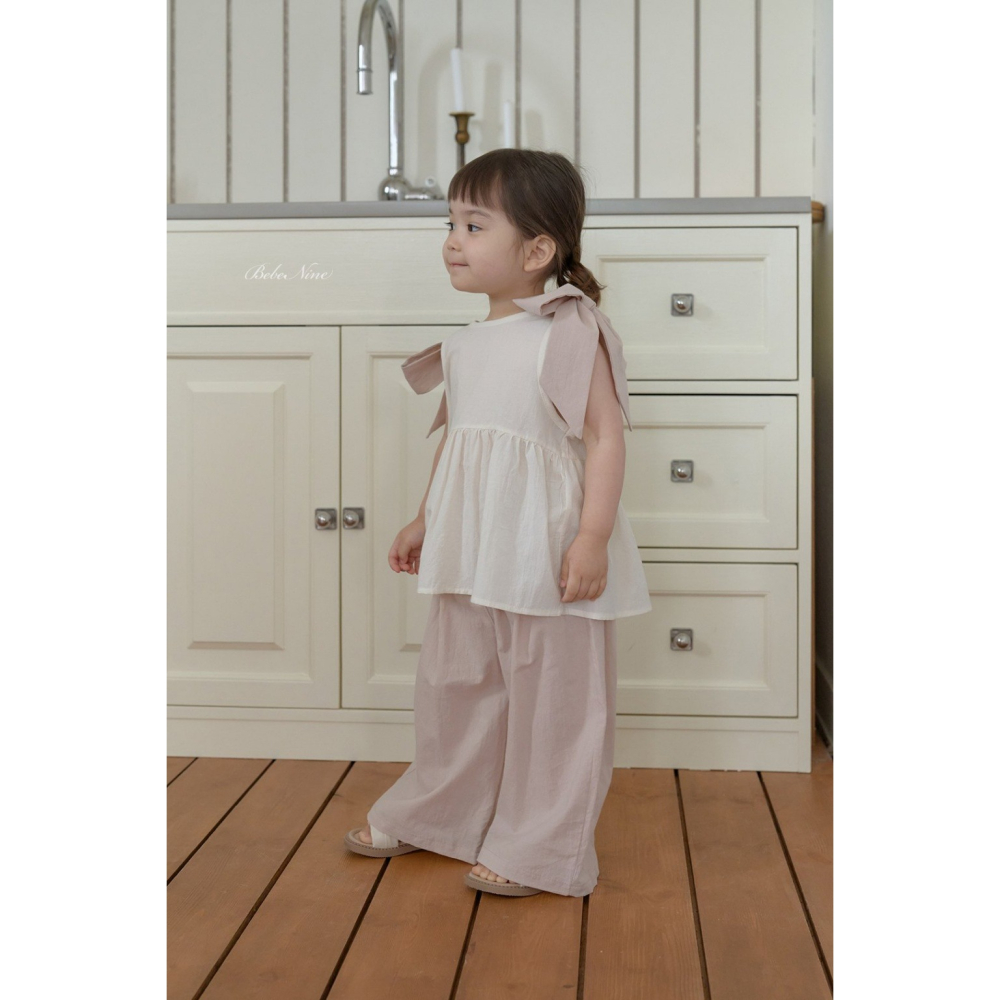 26夏 正韓 BEBENINE｜Milk Beige 簡約棉麻寬褲-細節圖3