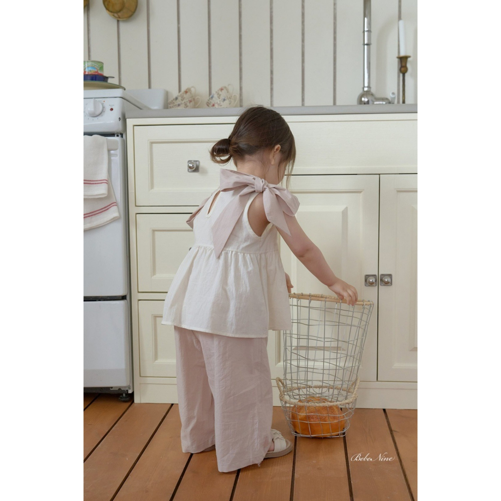 26夏 正韓 BEBENINE｜Milk Beige 簡約棉麻寬褲-細節圖4